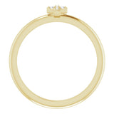 14K Yellow Gold .03 CTW Natural Diamond Stackable Cross Ring