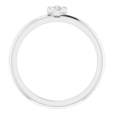 14K White Gold .03 CTW Natural Diamond Stackable Cross Ring
