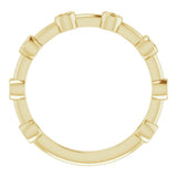 14K Yellow Gold Natural Amethyst Bezel-Set Bar Ring