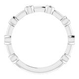 14K White Gold Natural Aquamarine Bezel-Set Bar Ring