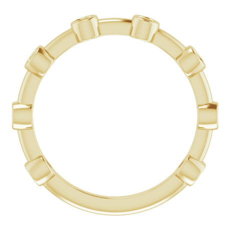 14K Yellow Gold Natural Amethyst Bezel-Set Bar Ring