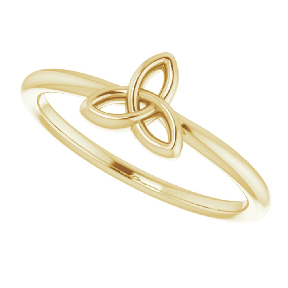 14K Yellow Celtic-Inspired Trinity Stackable Ring