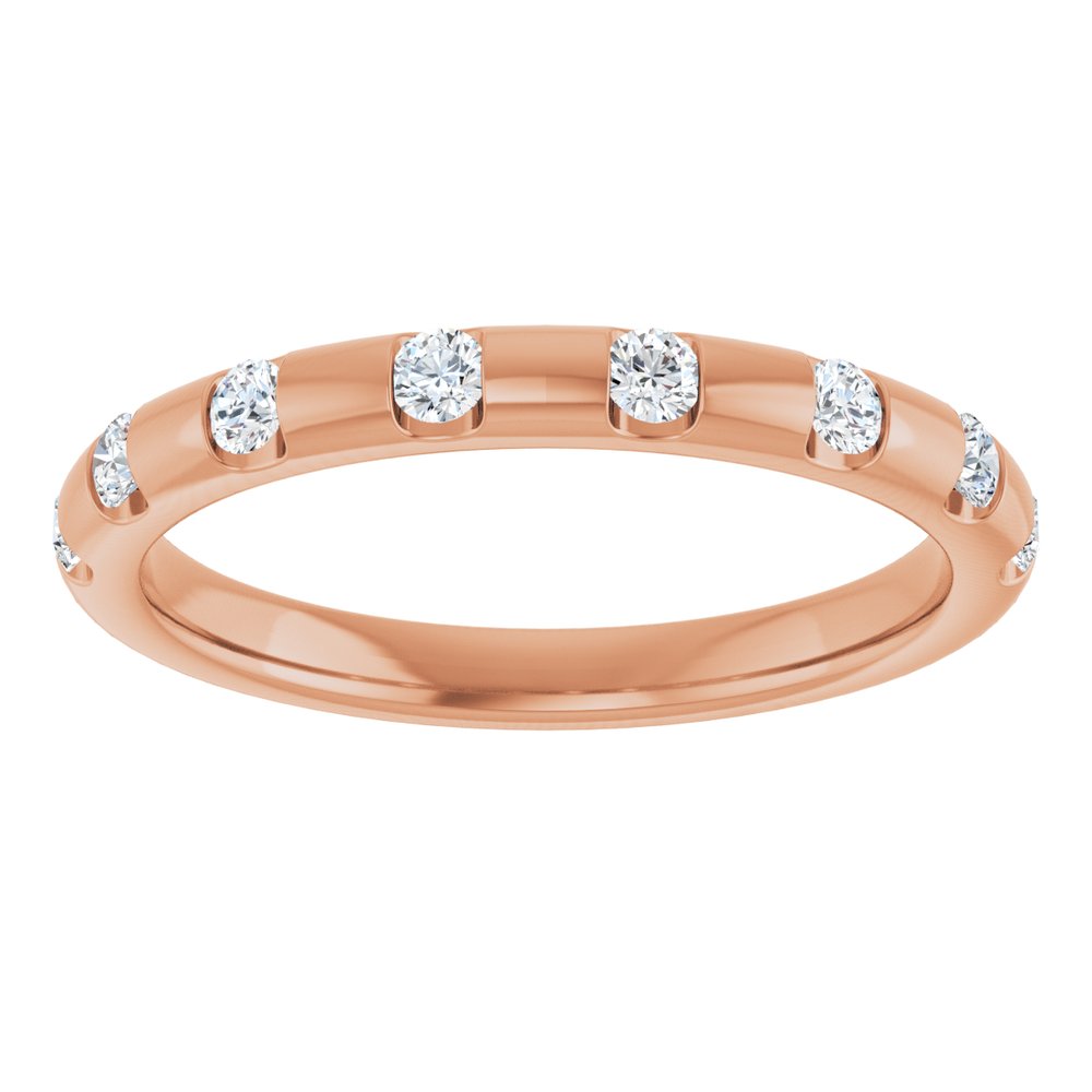 14K Rose 1/4 CTW Natural Diamond Anniversary Band