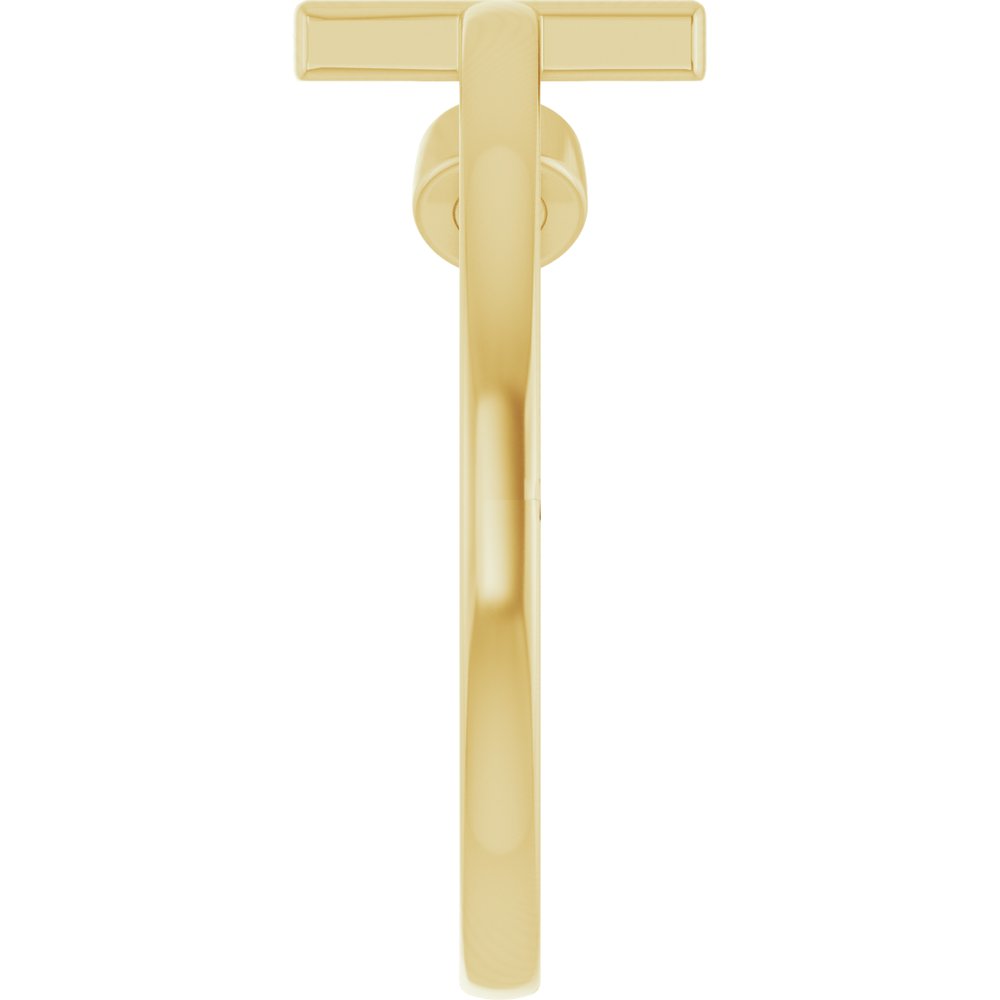 14K Yellow .06 CTW Natural Diamond Negative Space Cross Ring