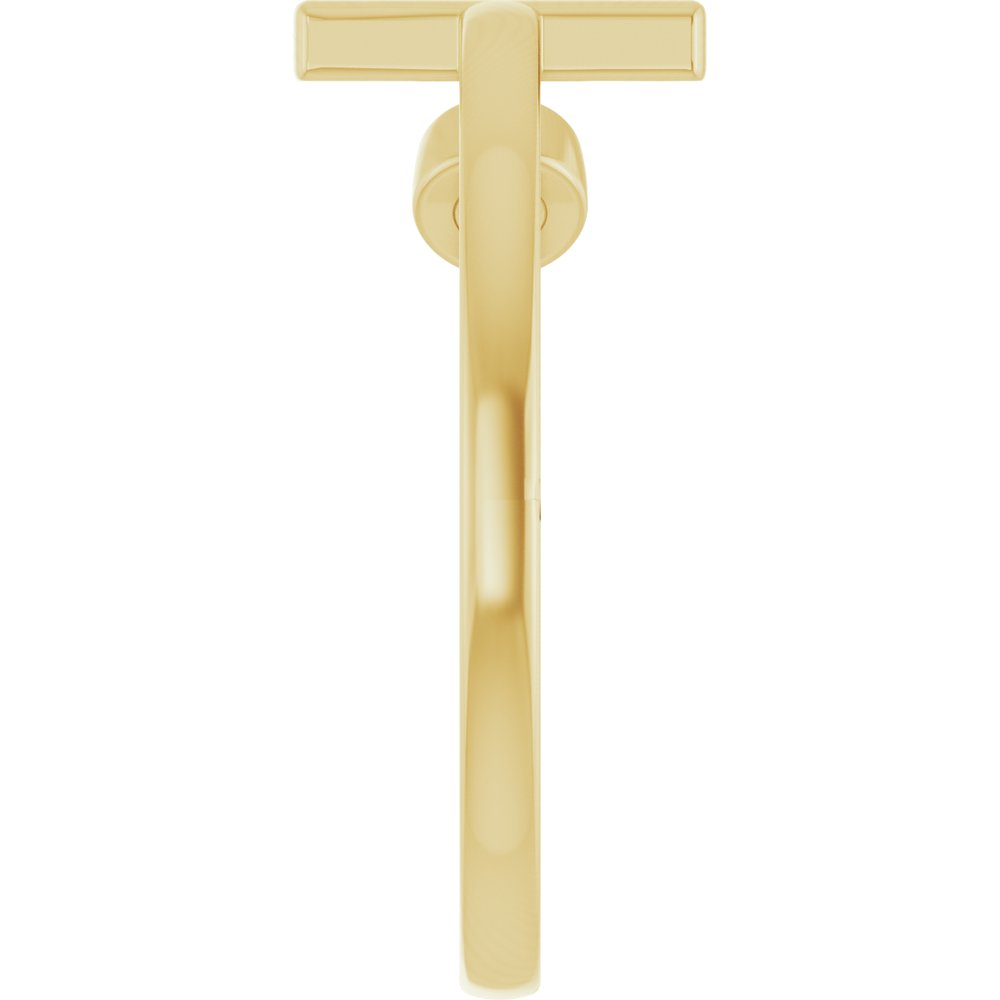 14K Yellow Gold .06 CTW Natural Diamond Negative Space Cross Ring 