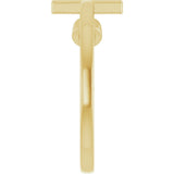 14K Yellow Gold .06 CTW Natural Diamond Negative Space Cross Ring 