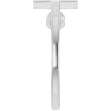14K White Gold Natural Pink Tourmaline Negative Space Cross Ring