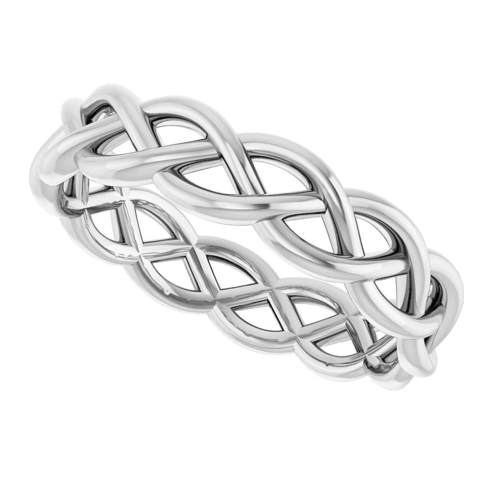 Sterling Silver 4.3 mm Woven-Design Band