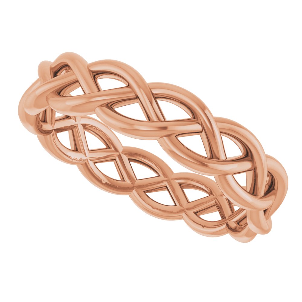 14K Rose 4.3 mm Woven-Design Band Size 7