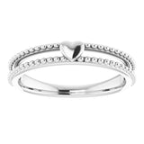 Sterling Silver Milgrain Stackable Heart Ring