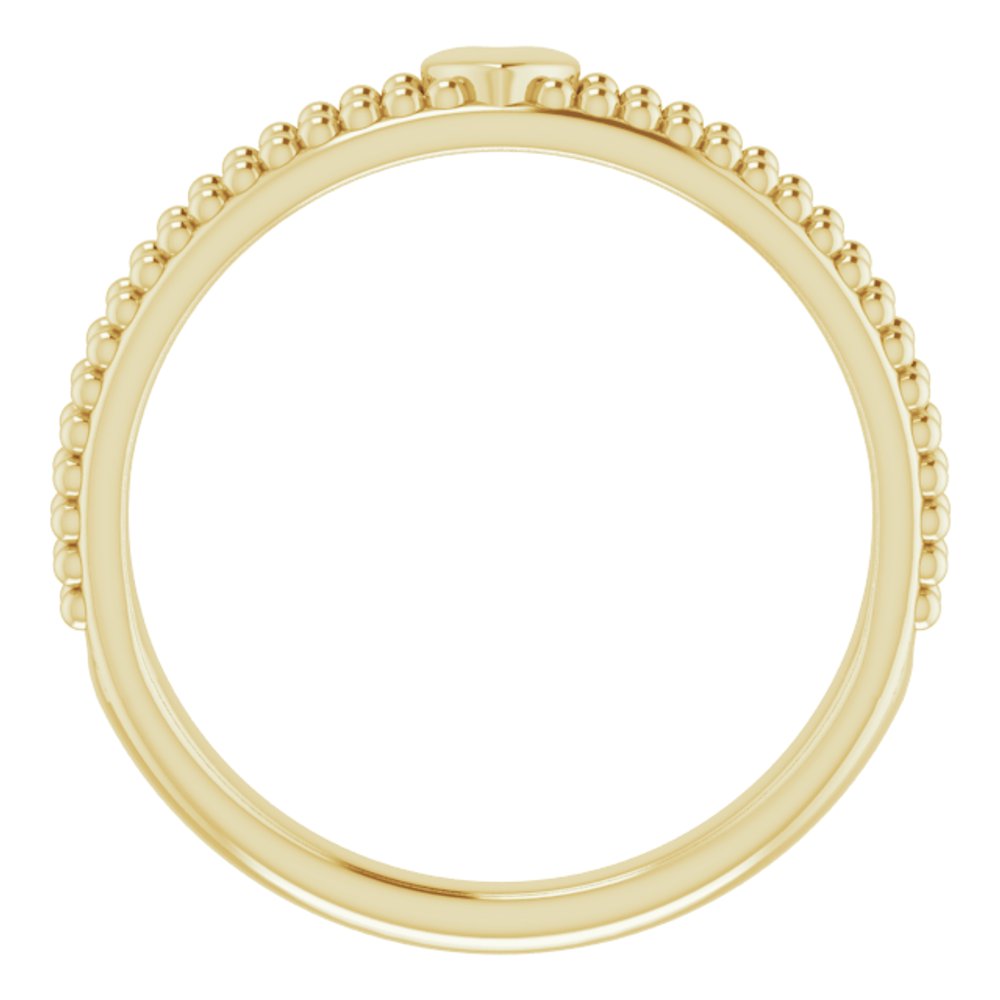 14K Yellow Milgrain Stackable Heart Ring