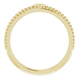 14K Yellow Milgrain Stackable Heart Ring