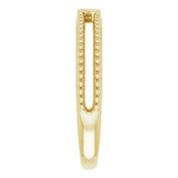 14K Yellow Milgrain Stackable Heart Ring