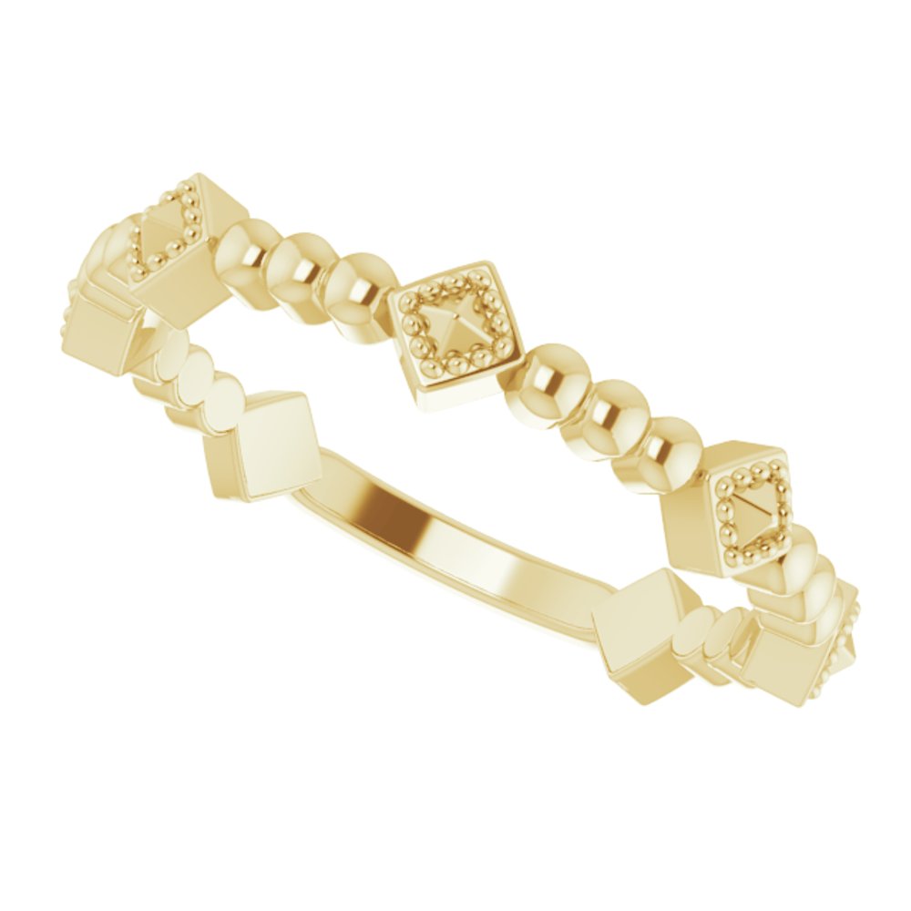14K Yellow Stackable Pyramid Ring