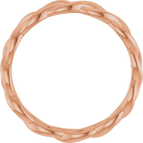 14K Rose 4.3 mm Woven-Design Band Size 7