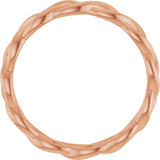 14K Rose 4.3 mm Woven-Design Band Size 7