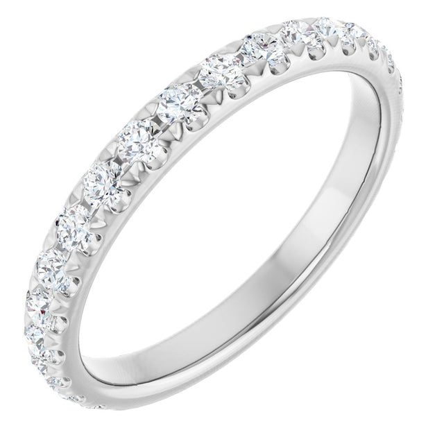 14K White Gold 1/2 CTW Natural Diamond Anniversary Band