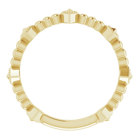 14K Yellow Stackable Pyramid Ring