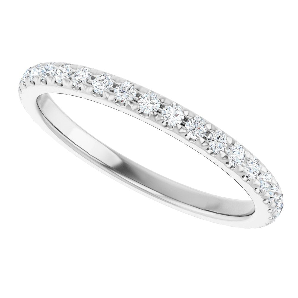 14K White Gold 3/8 CTW Natural Diamond Anniversary Band