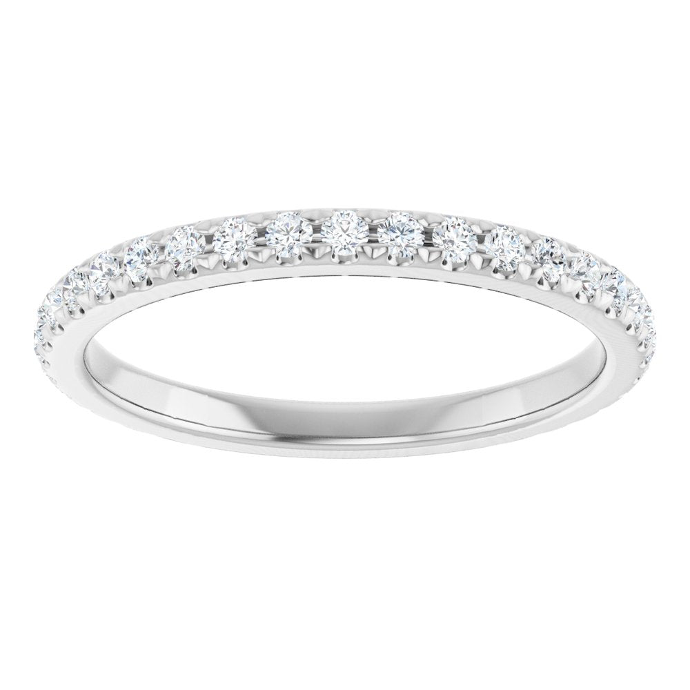 14K White Gold 3/8 CTW Natural Diamond Anniversary Band