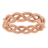 14K Rose 4.3 mm Woven-Design Band Size 7