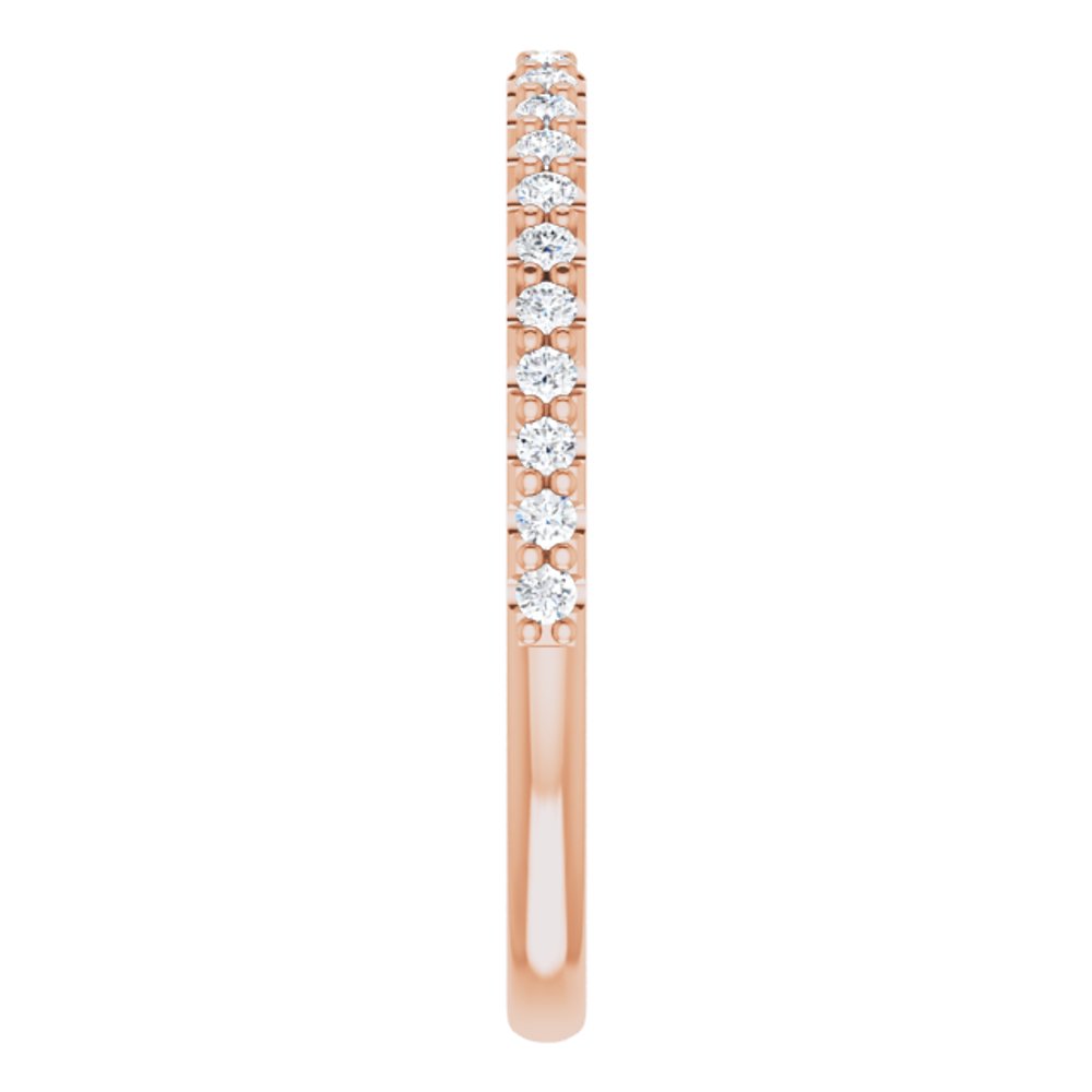 14K Rose Gold 1/5 CTW Natural Diamond Band