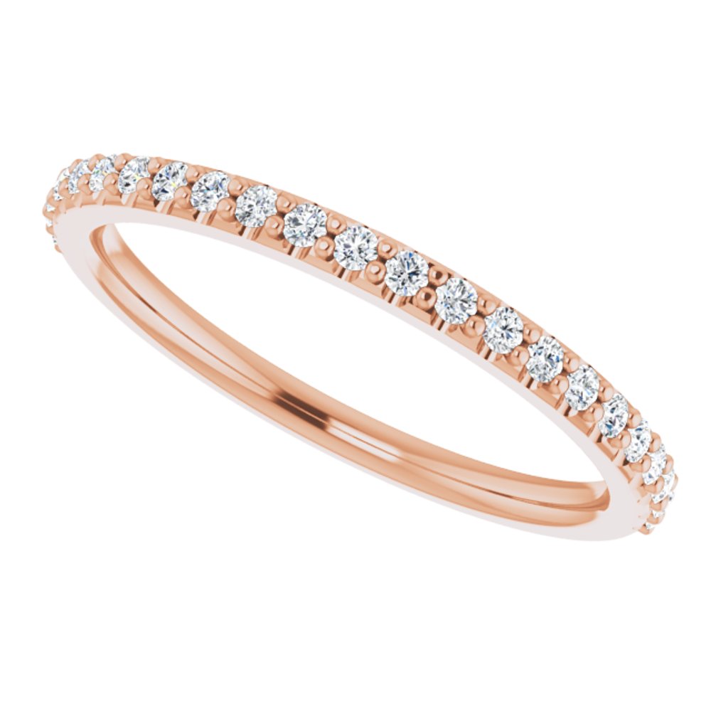 14K Rose Gold 1/5 CTW Natural Diamond Band