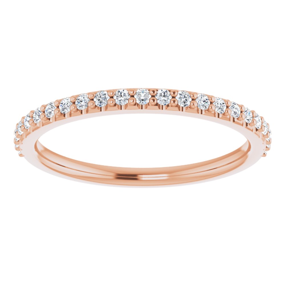 14K Rose Gold 1/5 CTW Natural Diamond Band