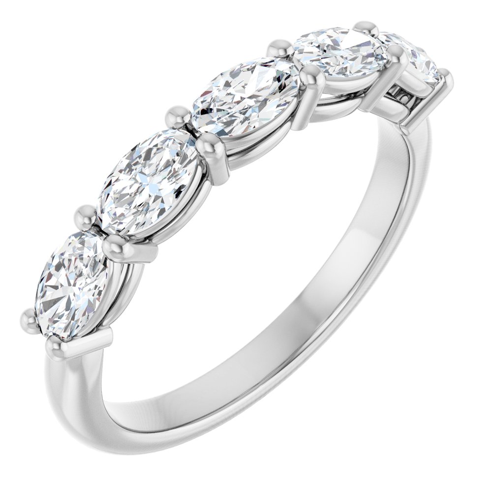 14K White Gold 1 1/6 CTW Natural Diamond Anniversary Band