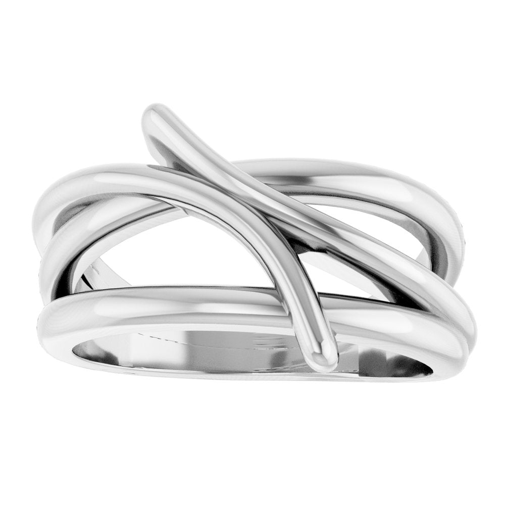 14K White Freeform Ring