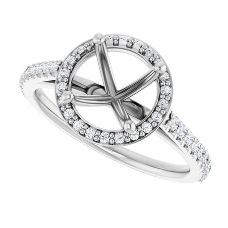 14K White 8 mm Round 1/4 CTW Lab-Grown Diamond Semi-Set Engagement Ring