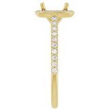 14K Yellow 7x7 mm Cushion 1/4 CTW Lab-Grown Diamond Semi-Set Engagement Ring