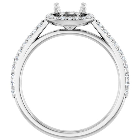 14K White 6.5 mm Round 1/4 CTW Lab-Grown Diamond Semi-Set Engagement Ring