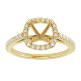 14K Yellow 7x7 mm Cushion 1/4 CTW Lab-Grown Diamond Semi-Set Engagement Ring
