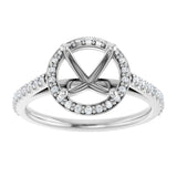 14K White 8 mm Round 1/4 CTW Lab-Grown Diamond Semi-Set Engagement Ring