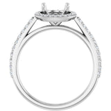 14K White 7.4 mm Round 1/4 CTW Lab-Grown Diamond Semi-Set Engagement Ring