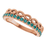 14K Rose Gold Natural Alexandrite Infinity-Inspired Stackable Ring