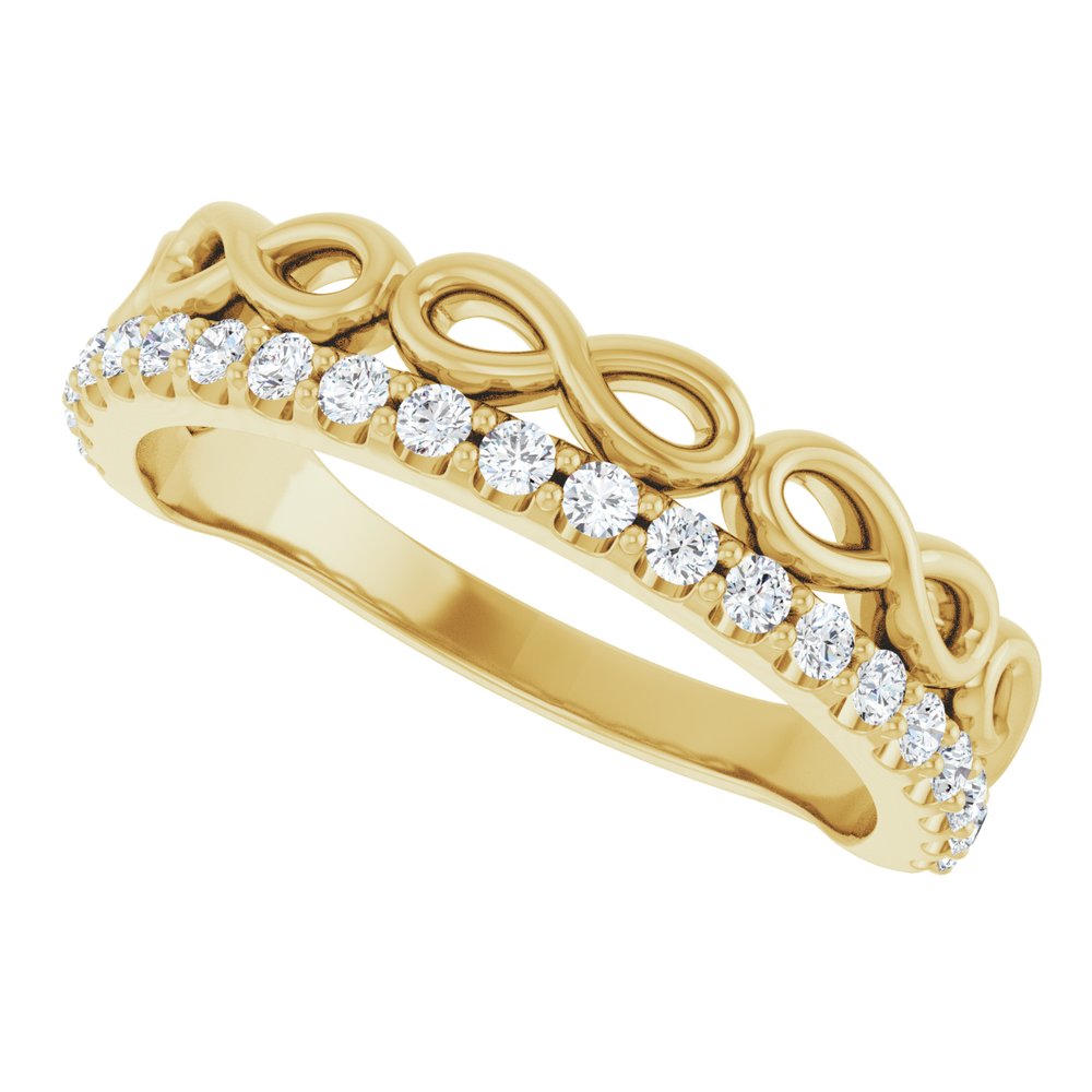 14K Yellow 1/4 CTW Natural Diamond Infinity-Inspired Stackable Ring