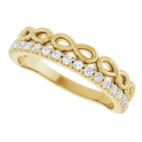 14K Yellow 1/4 CTW Natural Diamond Infinity-Inspired Stackable Ring