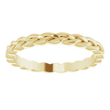 14K Yellow Gold 2 mm Woven-Design Band Size 6