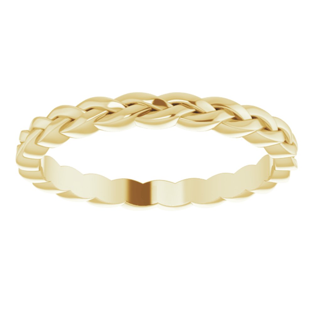 10K Yellow Gold 2 mm Woven-Design Band Size 6