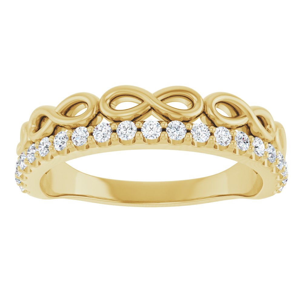 14K Yellow 1/4 CTW Natural Diamond Infinity-Inspired Stackable Ring