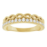 14K Yellow 1/4 CTW Natural Diamond Infinity-Inspired Stackable Ring