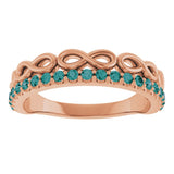14K Rose Gold Natural Alexandrite Infinity-Inspired Stackable Ring