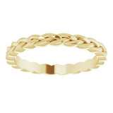 14K Yellow Gold 2 mm Woven-Design Band Size 5