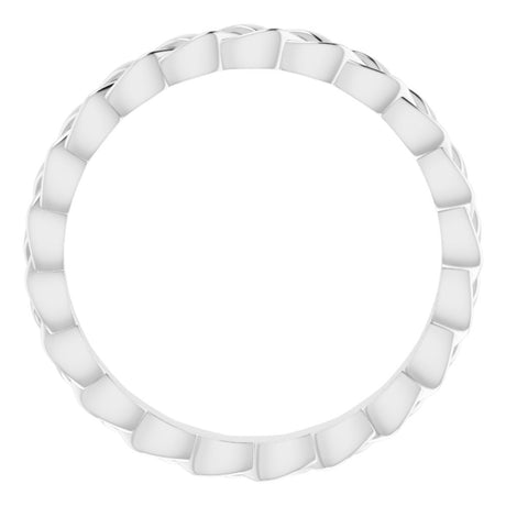 14K White Gold 2 mm Woven-Design Band Size 4