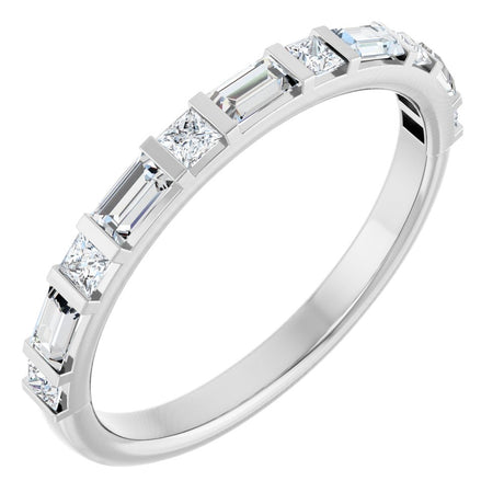 14K White 1/2 CTW Natural Diamond Anniversary Band