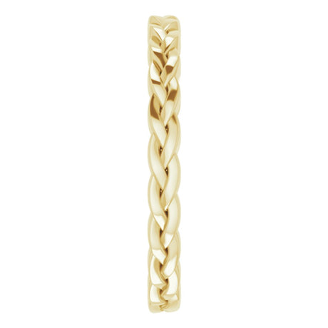 14K Yellow Gold 2 mm Woven-Design Band Size 6