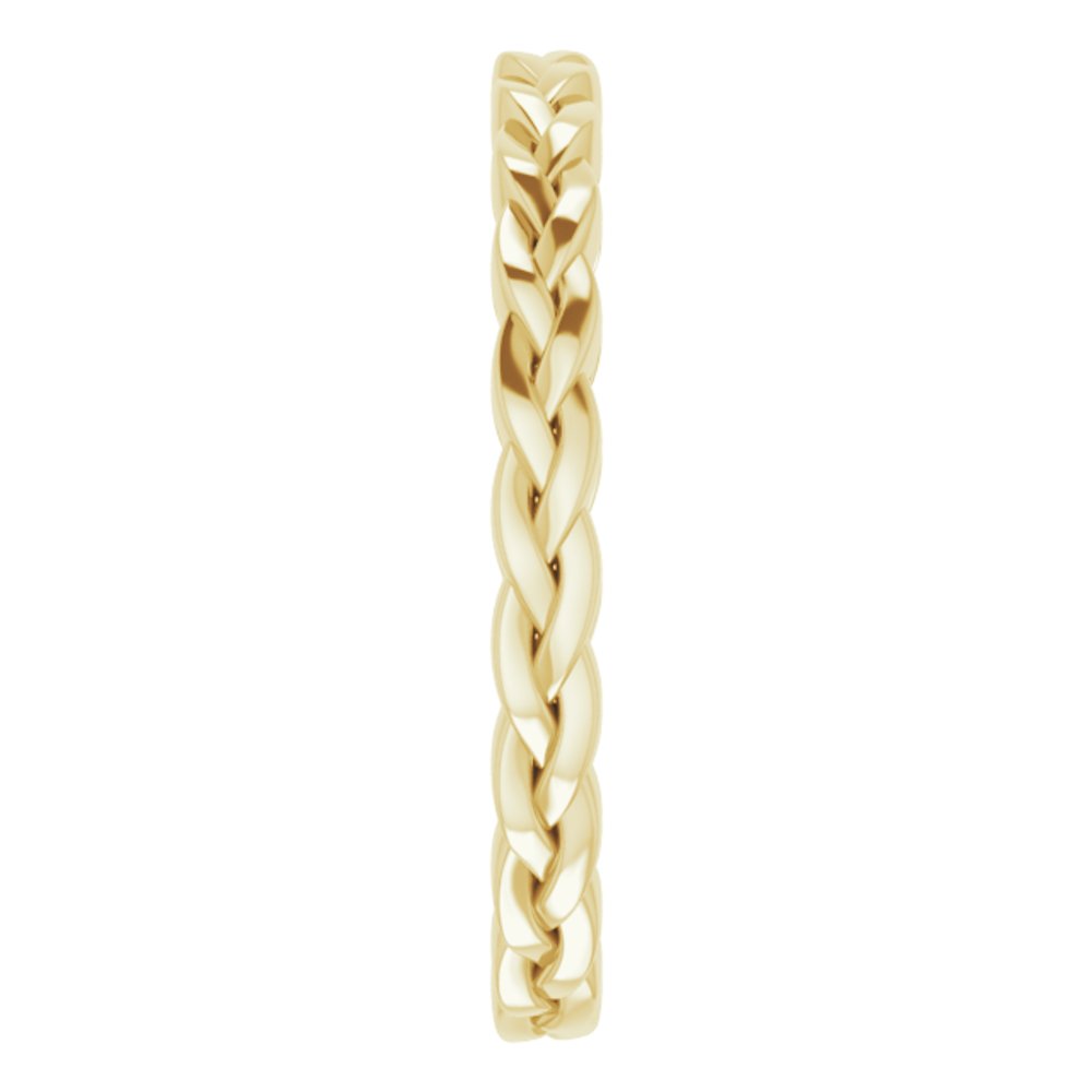 10K Yellow Gold 2 mm Woven-Design Band Size 6