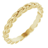 14K Yellow Gold 2 mm Woven-Design Band Size 6